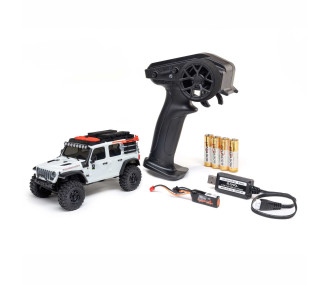 SCX30 Jeep Wrangler JLU 4X4 RTR à charbon Rock Crawler (Batterie et chargeur inclus), blanc - Axial