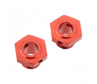 ARRMA AR310447 Ruota in alluminio esagonale 17mm/13,6mm rosso (2)