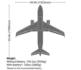 E-flite Airbus A320neo Twin 64mm EDF BNF Basic with AS3X+ and SAFE Select