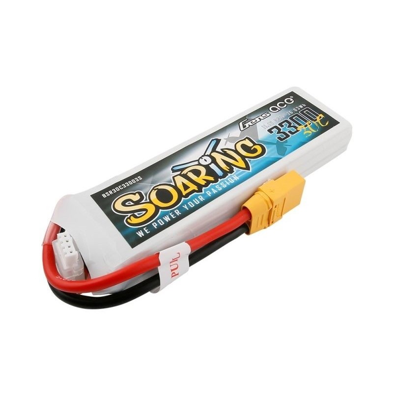 Battery Gens Ace Soaring LiPo 3S 11.1V 3300mAh 30C connector XT60