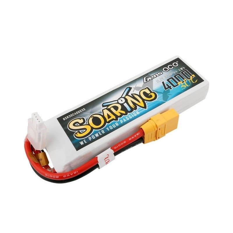 Batterie Gens Ace Soaring lipo 3S 11.1V 4000mAh 30C prise XT60