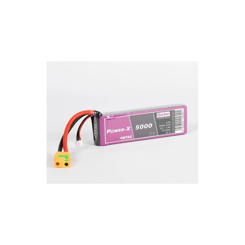Batterie Hacker TopFuel Power-X 2S 5000mAh 35C LiPo XT90AS MTAG