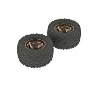 ARRMA AR550004 Copperhead MT Tire/Wheel GLU Blk/Chrm (2)