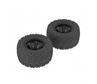 ARRMA AR550014 Copperhead MT Tire/Wheel Glued Black (2)