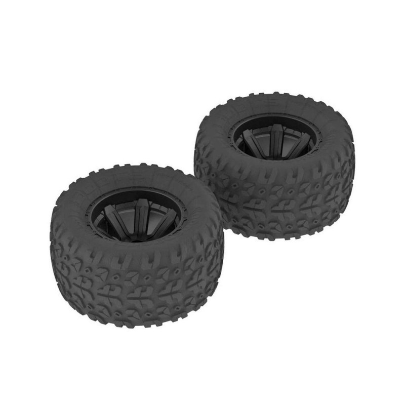ARRMA AR550014 Copperhead MT Tire/Wheel Glued Black (2)