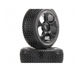 ARRMA AR550012 Exabyte BGY 6S Tire/Wheel Glued Black (2)