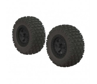 ARRMA AR550042 Fortress SC Tire Set Glued Black (2)