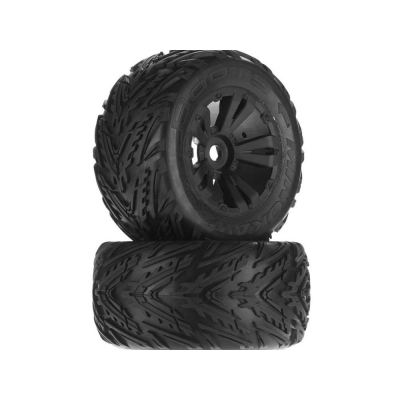 ARRMA AR550034 Minokawa MT 6S Tire Wheel Glued Black (2)