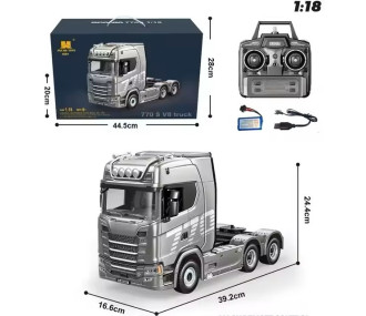 Huina - Camion tracteur RC Scania 770S V8 1/18 gris (CH1501G) 