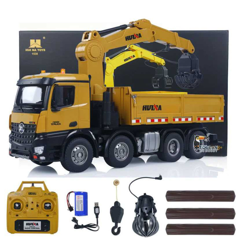 Huina - Camion benne RC 1538 avec bras de préhension 1/14 (CH1538) 