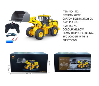 Huina - Chargeuse sur pneus RC 1552 avec parties métalliques 11 voies 1/16 (CH1552) 