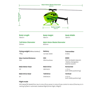 FLY WING - FW450L V3 helicoptère H1 - Vert RTF