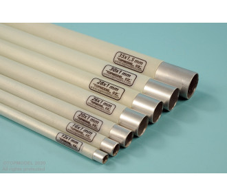 CLE D'AILE ALU 16x1mm AVEC FOURREAU FIBRE L 1m