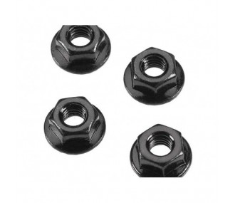 ARRMA AR708003 Serrated Flange Wheel Nut 4mm (4)