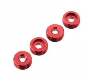 ARRMA AR330196 Aluminum Front Hub Nut Red (4)