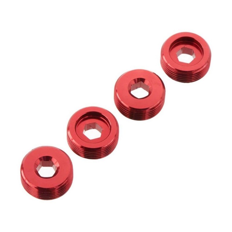 ARRMA AR330196 Aluminum Front Hub Nut Red (4)