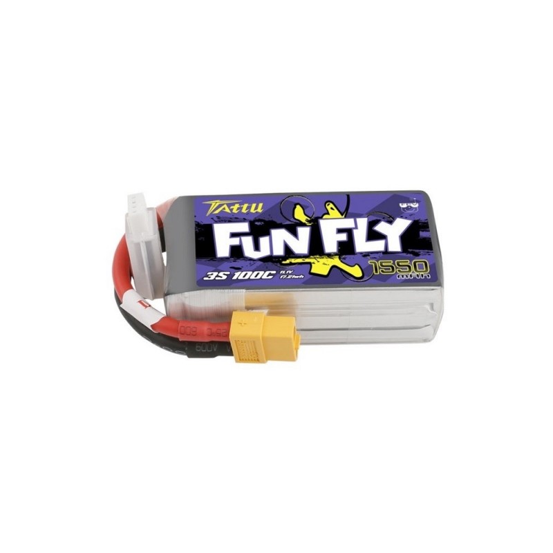 Akku Tattu lipo Funfly Series 3S 11.1V 1550mAh 100C Steckdose xt60