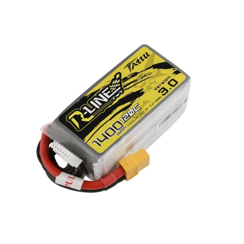 Batterie Tattu R-line V3.0 lipo 6S 22.2V 1400mAh 120C prise xt60