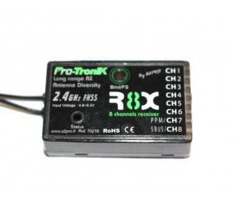 Empfänger R8X - 8-Kanal FHSS A2Pro (mit PPM)