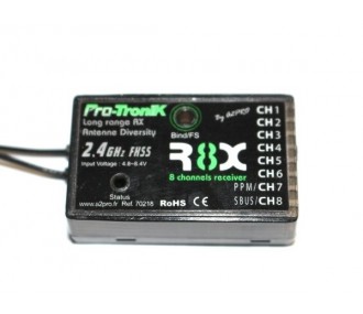 R8X - Receptor A2Pro FHSS de 8 canales (con PPM)