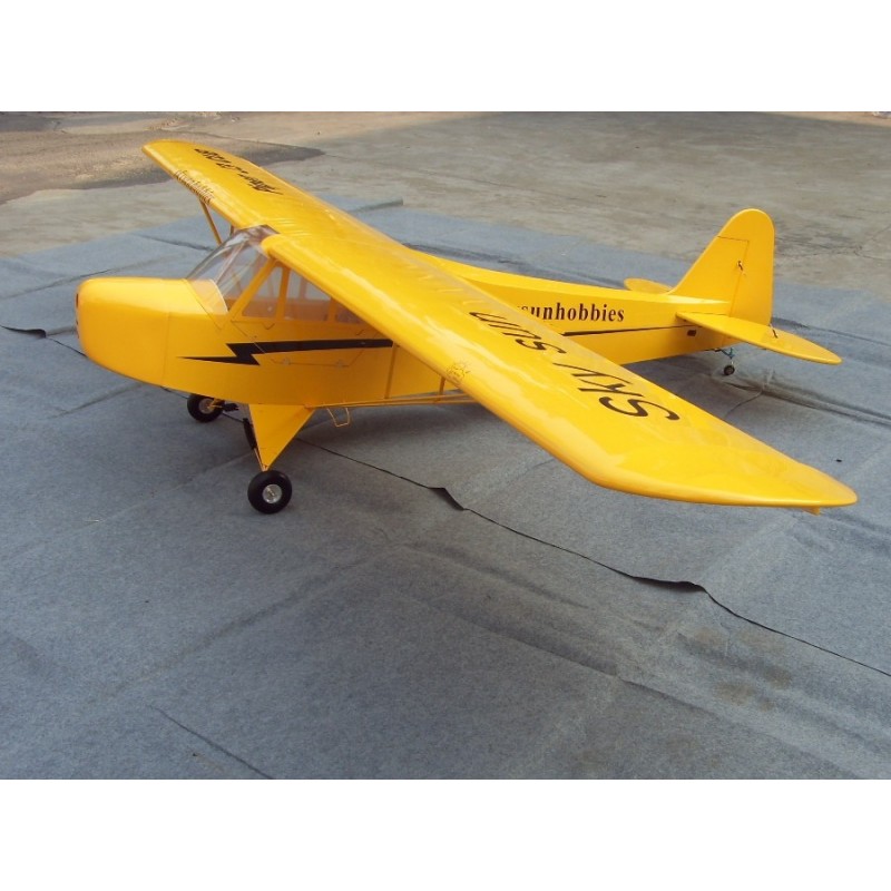 East Rc Model Piper 92' 35cc Yellow ARF Aircraft ca.2.34m
