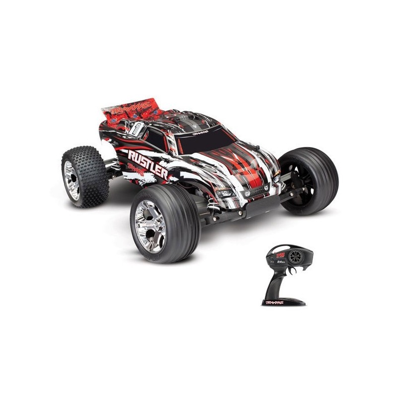 Traxxas Rustler Red XL-5 2WD Radio TQ & ID RTR (Without Battery/Charger) 37054-4