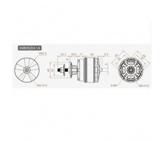 Dualsky XM6352DA-26 V4 F3A motor - (490g, 3000W, 220KV)