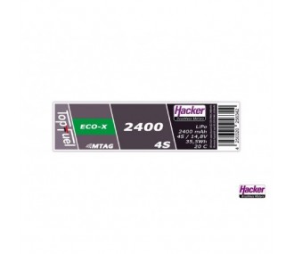 Batterie Lipo Hacker TopFuel Eco-X MTAG 4S 14.8V 2400mAh 20C Prise XT60