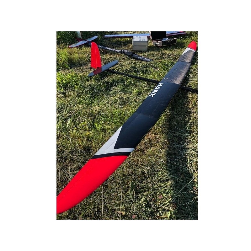 Segelflugzeug Hawk 3.6 GF (Giant Flap) rot und weiß F5J VR Model