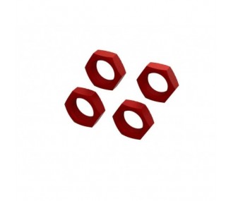 ARRMA Tuerca de Aluminio 24mm (Rojo) (4)