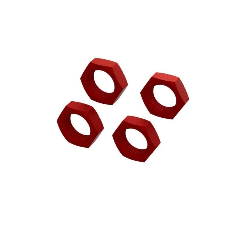 ARRMA Tuerca de Aluminio 24mm (Rojo) (4)