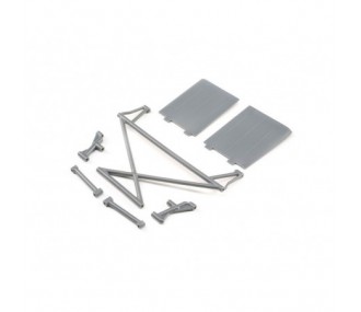 LOSI - Rear Tower Support,X-Bar,Mud Guards,Grau: Rock Rey