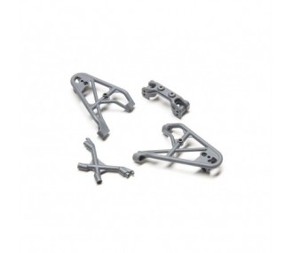 LOSI - Fr Shk Tower/Brace & Camber Link Mnt,Gris:Rock Rey