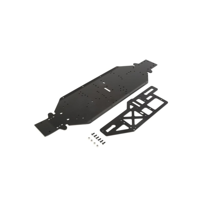 LOSI - DBXL-E - Marco con placa de refuerzo de 4 mm, negro