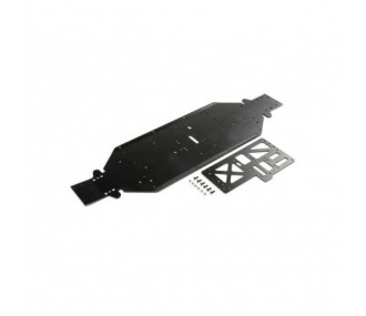 LOSI - Chassis with Brace, 4mm Black: DBXL-E 2.0