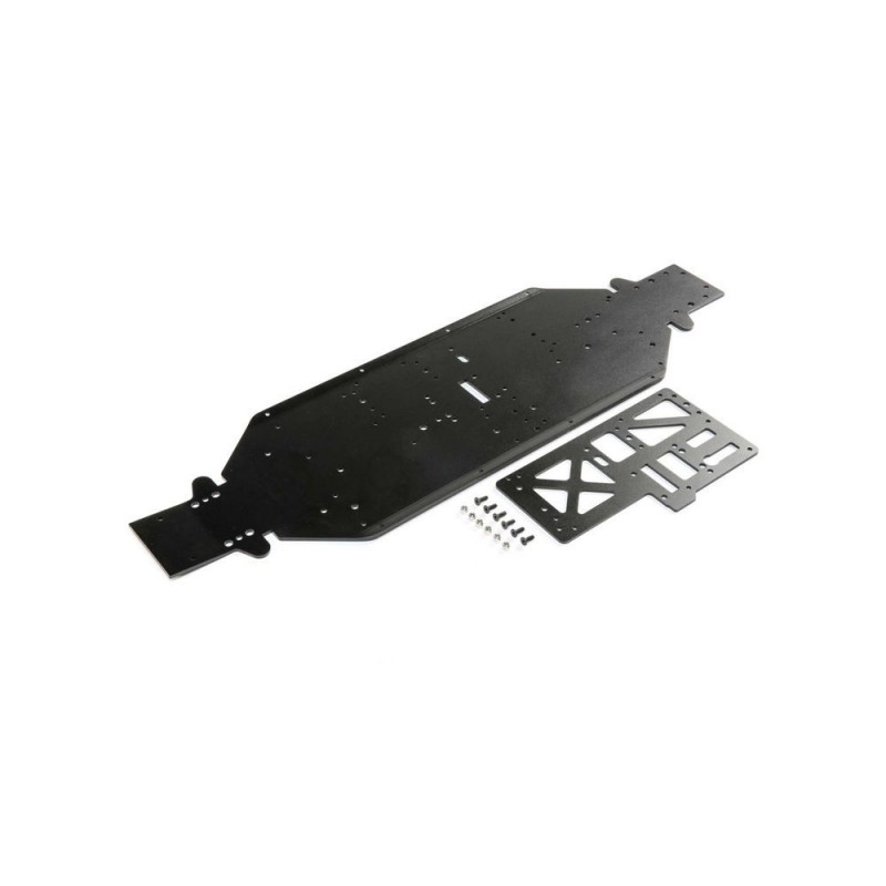 LOSI - Chassis w/Brace, 4mm Black: DBXL-E 2.0