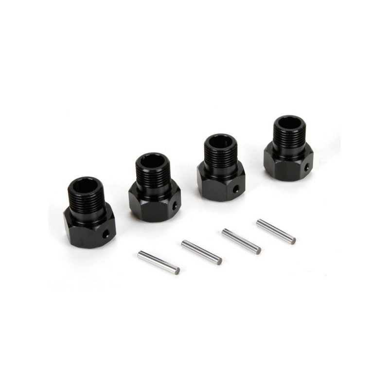 LOSI - Black Wheel Hex & Pin (4): MTXL
