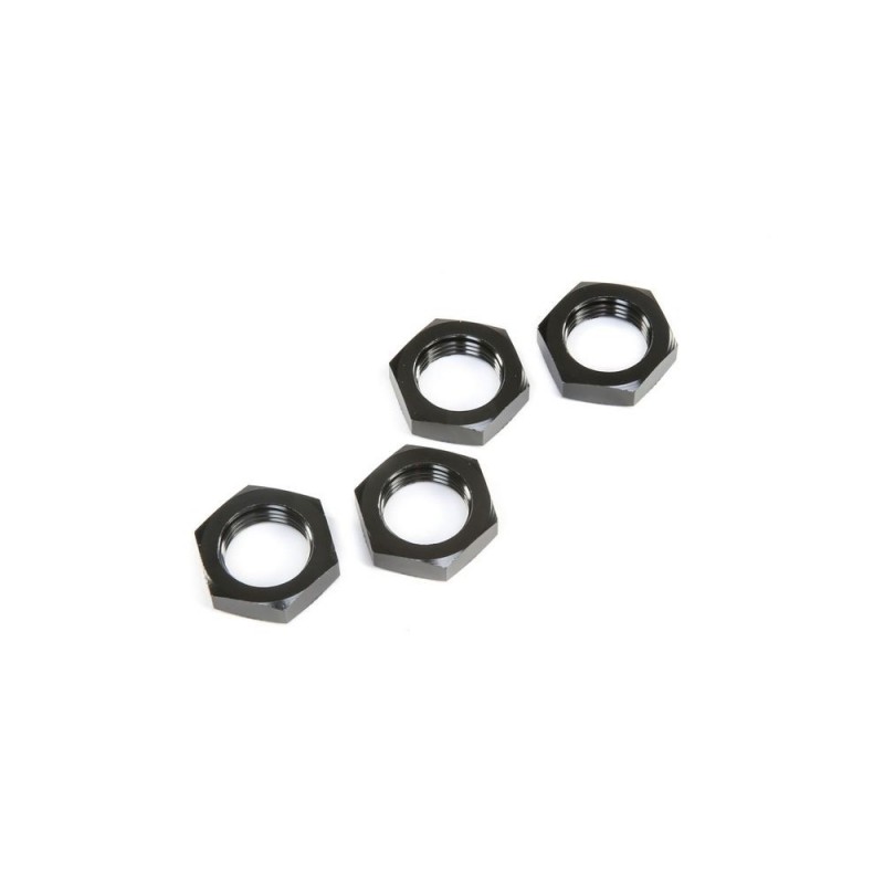 LOSI - Wheel Nuts, Schwarz (4): 5ive-T 2.0