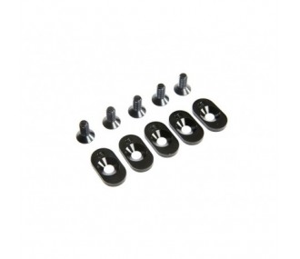 LOSI - EngineMntInsert&Screws, BLK, 18T(5): 5ive-T 2.0