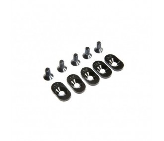 LOSI - EngineMntInsert&Screws, BLK, 18.5T(5): 5ive-T 2.0