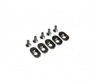 LOSI - EngineMntInsert&Screws, BLK, 19T(5): 5ive-T 2.0