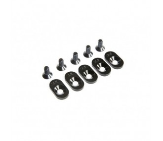 LOSI - EngineMntInsert&Screws, BLK, 19.5T(5): 5ive-T 2.0