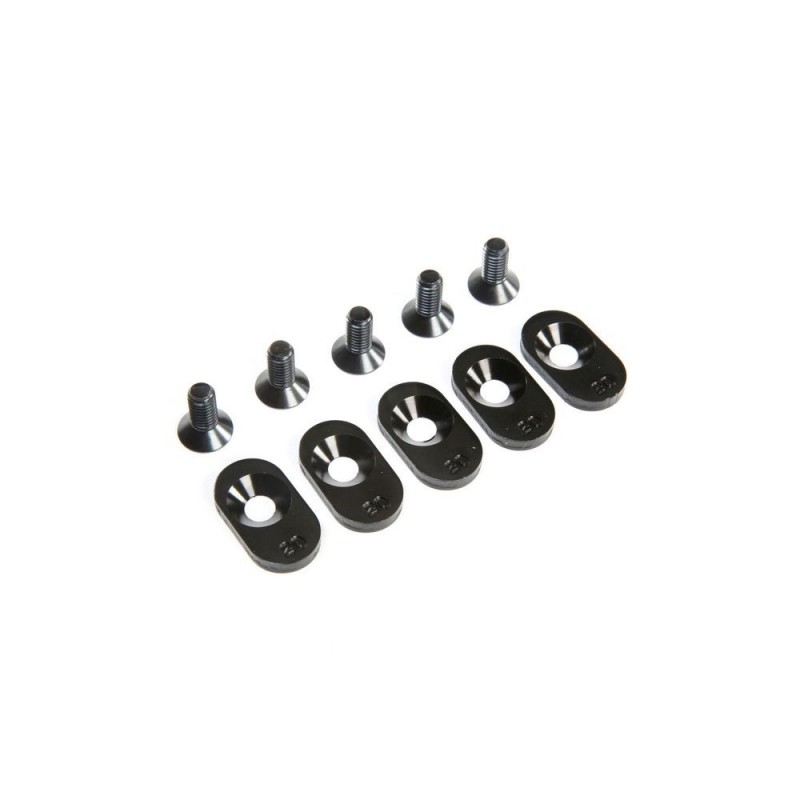 LOSI - EngineMntInsert&Screws, BLK, 20T(5): 5ive-T 2.0