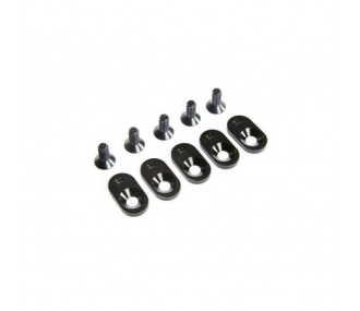 LOSI - EngineMntInsert&Screws, BLK, 21T(5): 5ive-T 2.0