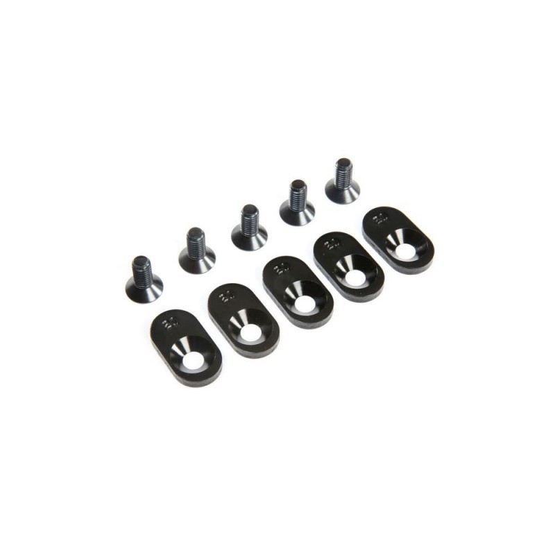 LOSI - EngineMntInsert&Screws, BLK, 21T(5): 5ive-T 2.0