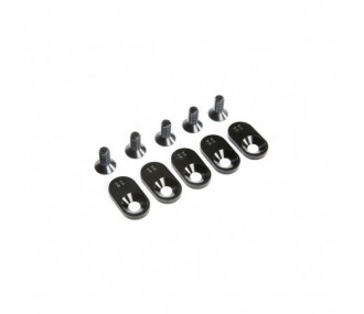 LOSI - EngineMntInsert&Screws, BLK, 22T(5): 5ive-T 2.0