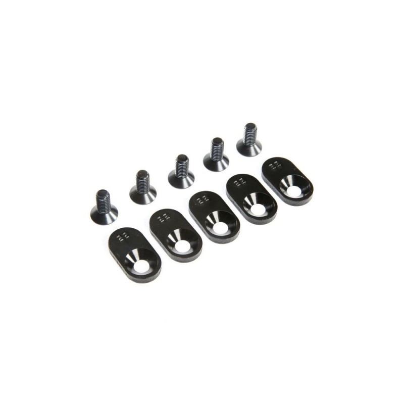 LOSI - EngineMntInsert&Screws, BLK, 22T(5): 5ive-T 2.0