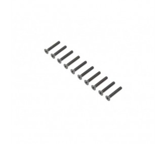 LOSI - Tornillos de cabeza plana, Stl, BO, M4 x 25mm (10)
