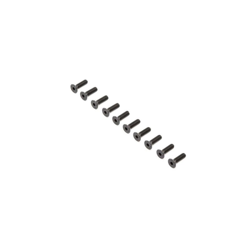 LOSI - Flat Head Screws, Steel, Black Oxide, M4 x 14mm (10)