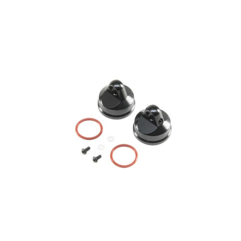 LOSI - Shock Cap, Aluminum, Black (2): LST/2, 3XL-E